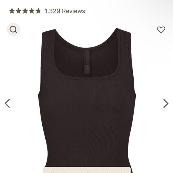 Skims NWT scoop ribbed Tank Top in onyx size medium - Picture 2 of 4